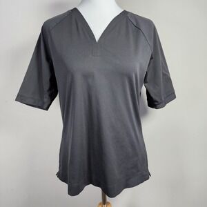 Mountain Equipment Co op MEC Short Sleeve Top Womens Large Black V Neck Athletic
